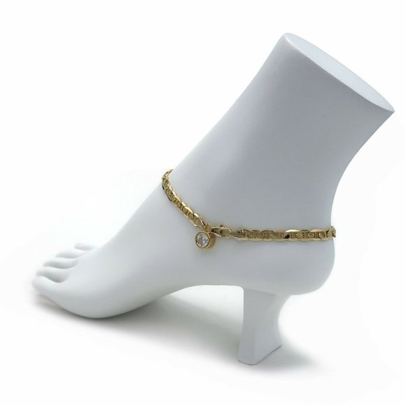 6mm Italian Ankle Bracelet 14k - Picture 1 of 4